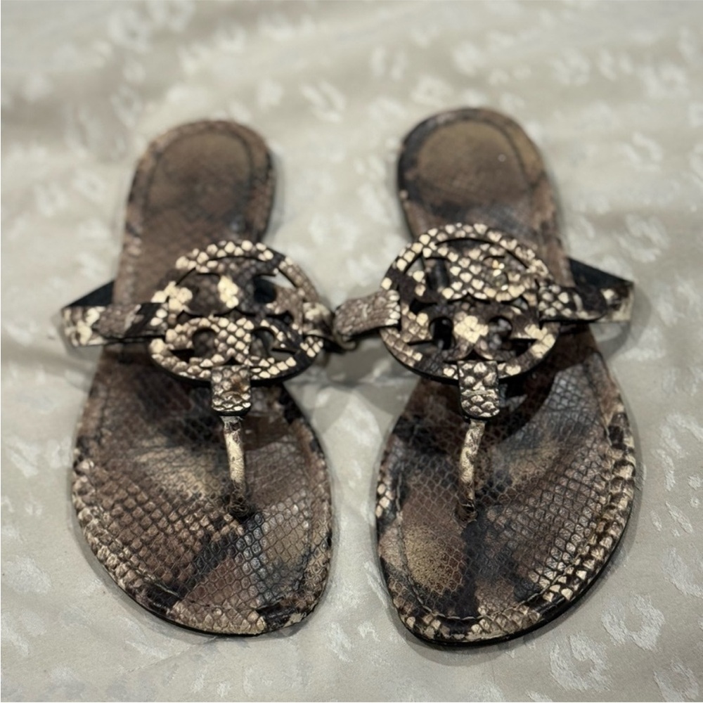Tory Burch Snakeskin Miller Sandals